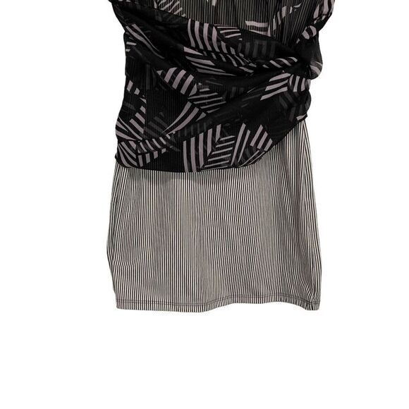 Volcom Women's size XS black Pink Sheer High low leaf print sundress - Picture 5 of 12